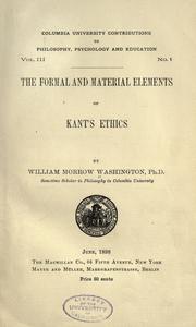 Cover image for The Formal and Material Elements of Kant's Ethics