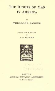 Cover of: The rights of man in America