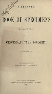 Cover of: Fifteenth book of specimens