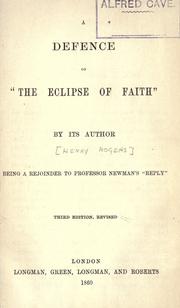 Cover of: A defence of "The eclipse of faith"