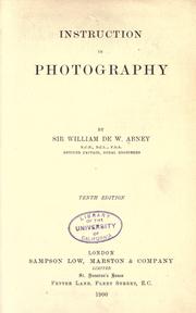 Cover of: Instruction in photography