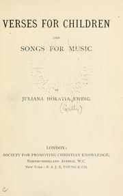 Cover of: Verses for children
