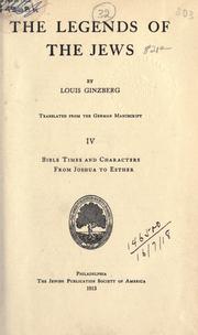 Cover of: The Legends of the Jews