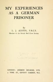 Cover of: My experiences as a German prisoner