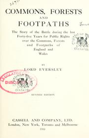 Cover of: Commons, forests and footpaths