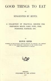 Cover of: Good Things to Eat as Suggested by Rufus