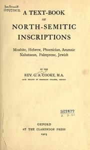 Cover image for A Text-book of North-Semitic Inscriptions