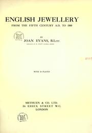 Cover of: English jewellery from the fifth century A.D. to 1800