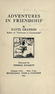 Cover of: Adventures in friendship