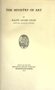 Cover of: The ministry of art