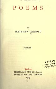 Cover of: The works of Matthew Arnold
