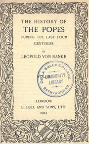 Cover of: The history of the Popes during the last four centuries
