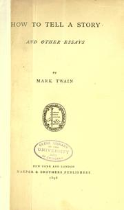 Cover of: How to Tell a Story and Other Essays (8 works)