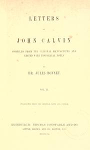 Cover of: Letters of John Calvin