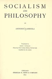 Cover of: Socialism and philosophy