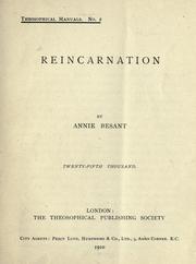 Cover of: Reincarnation