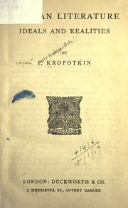 Cover of: Russian Literature, Ideals and Realities