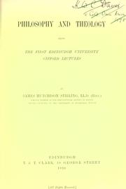Cover of: Philosophy and theology