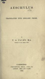 Cover of: Aeschylus