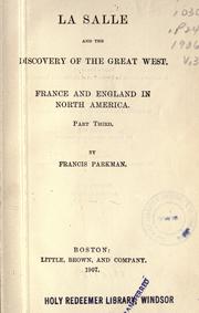 Cover of: Discovery of the Great West: France and England in North America, part third