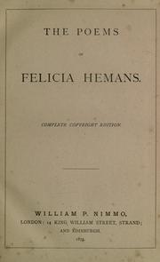 Cover of: The poems of Felicia Hemans