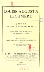 Cover of: Louis Augusta Lechmere
