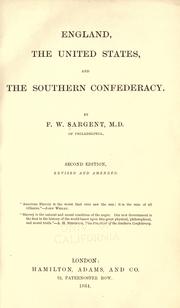 Cover of: England, the United States, and the Southern Confederacy