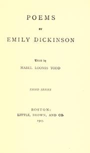 Cover of: Poems by Emily Dickinson: third series
