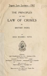 Cover image for The Principles of the Law of Crimes in British India