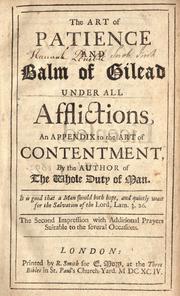 Cover image for The Art of Patience and Balm of Gilead Under All Afflictions