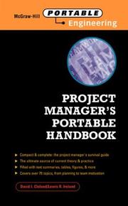 Cover of: Project manager's portable handbook