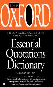 Cover of: The Oxford Essential Quotations Dictionary