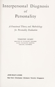 Cover of: Interpersonal Diagnosis of Personality