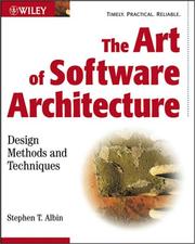 best books about Software Architecture The Art of Software Architecture: Design Methods and Techniques