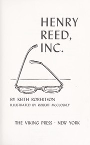 Cover of: Henry Reed, Inc