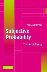 Cover of: Subjective Probability
