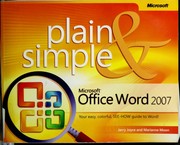 Cover of: Microsoft Office Word 2007 plain & simple
