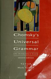 Cover of: Chomsky's universal grammar