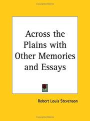Cover of Across the plains with other memories and essays