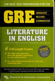 Cover of: The Best test preparation for the Graduate Record Examination, GRE in literature in English