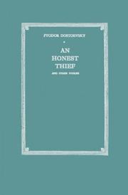 Cover of An Honest Thief, and Other Stories: