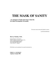 best books about Forensic Psychology The Mask of Sanity: An Attempt to Clarify Some Issues About the So-Called Psychopathic Personality
