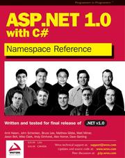 Cover of: ASP.NET 1.0 Namespace Reference with C#