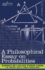 Cover of: A philosophical essay on probabilities