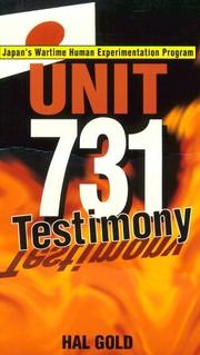 Cover of: Unit 731 Testimony