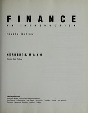 Cover of: Finance