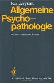 Cover of: Allgemeine Psychopathologie