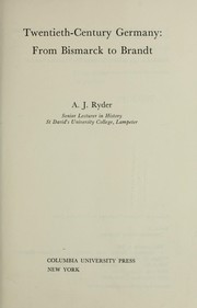 Cover of: Twentieth-century Germany