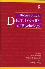 Cover of: Biographical dictionary of psychology