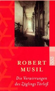 Cover of: Die Verwirrungen des Zöglings Törleß. Sonderausgabe by Robert Musil